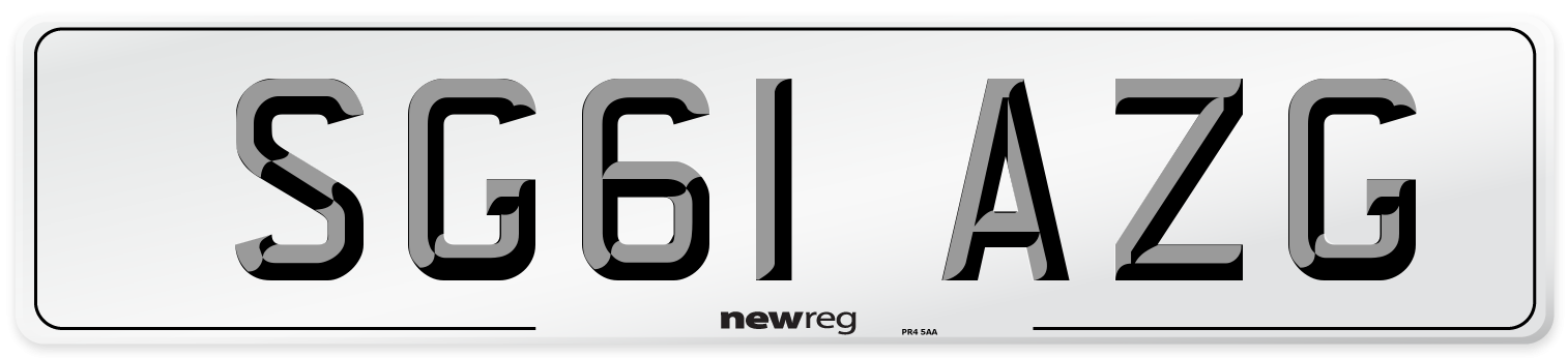 SG61 AZG Number Plate from New Reg